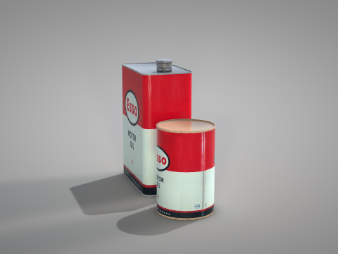 Esso Engine Oil Can 3D Model
