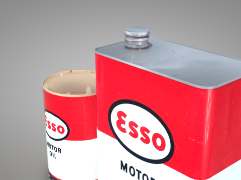 Esso Engine Oil Can 3D Model