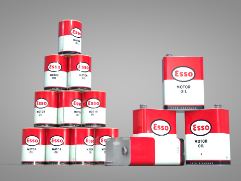 Esso Engine Oil Can 3D Model