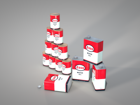 Esso Engine Oil Can 3D Model