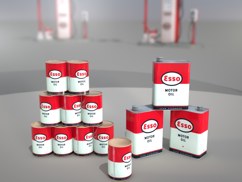 Esso Engine Oil Can 3D Model