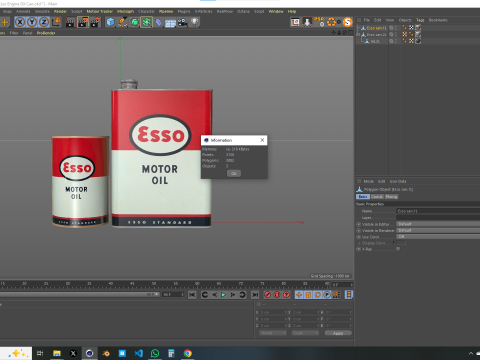 Esso Engine Oil Can 3D Model