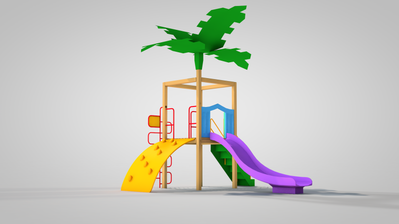 Playground Tre 3D Model .c4d .max .obj .3ds .fbx .stl .blend