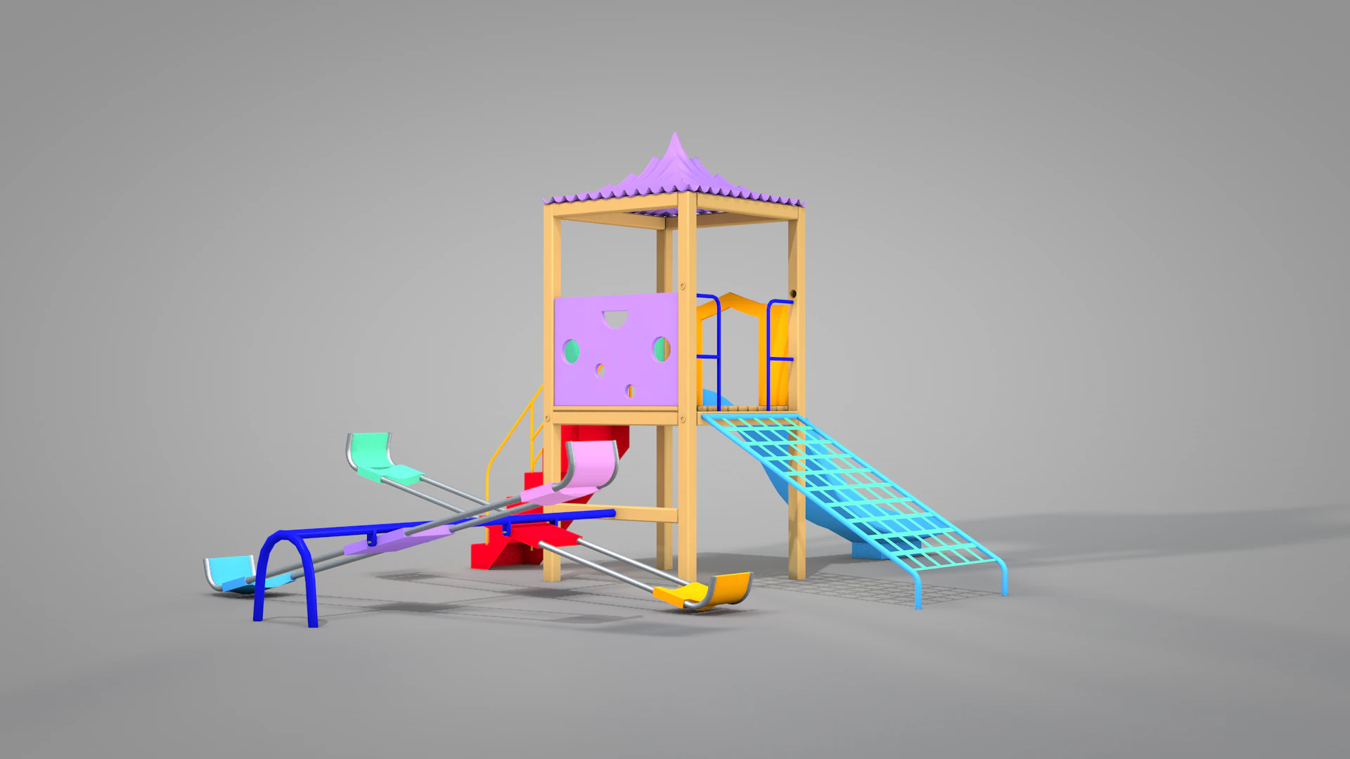 Playground Quattro 3D Model .c4d .max .obj .3ds .fbx .stl .blend 