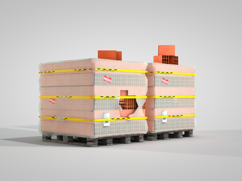 Brick stack - 9 holes 3D Модель