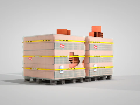 Brick stack - 9 holes 3D Model