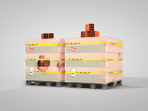 Brick stack - 9 holes 3D Модель