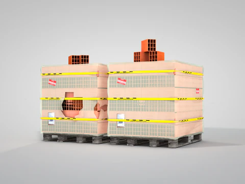 Brick stack - 9 holes 3D Model