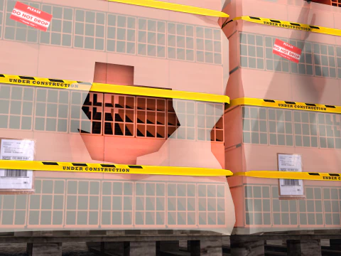 Brick stack - 9 holes 3D Model