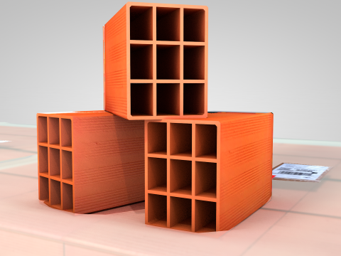 Brick stack - 9 holes 3D Модель