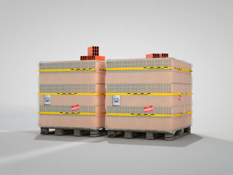 Brick stack - 9 holes 3D Model