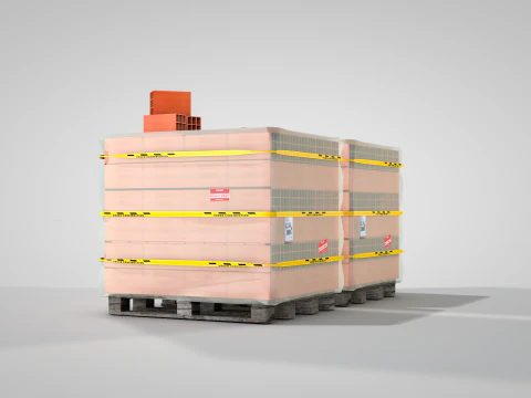 Brick stack - 9 holes 3D Model