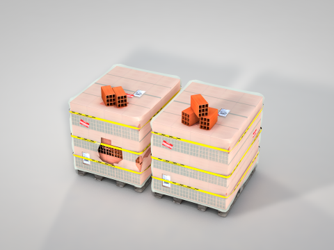 Brick stack - 9 holes 3D Модель