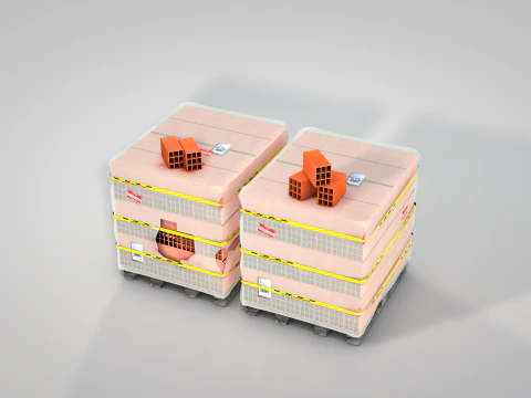 Brick stack - 9 holes 3D Model