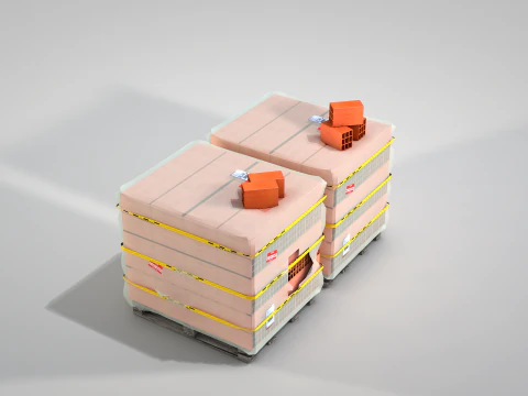 Brick stack - 9 holes 3D Model