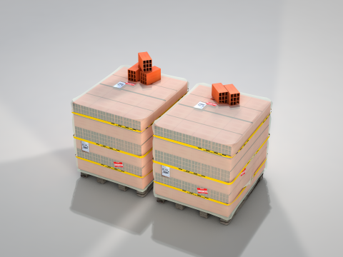 Brick stack - 9 holes 3D Модель