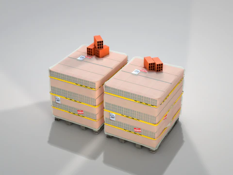Brick stack - 9 holes 3D Model