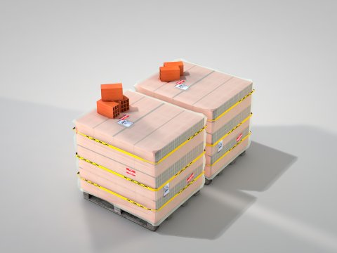 Brick stack - 9 holes 3D Модель