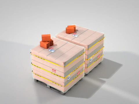 Brick stack - 9 holes 3D Model