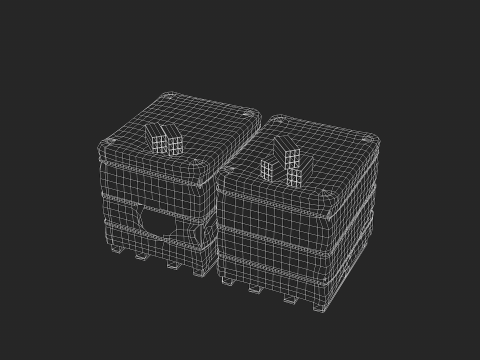Brick stack - 9 holes 3D Модель