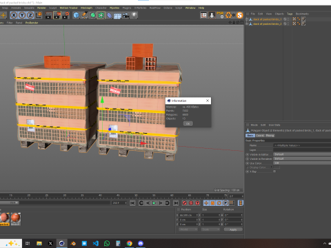 Brick stack - 9 holes 3D Модель