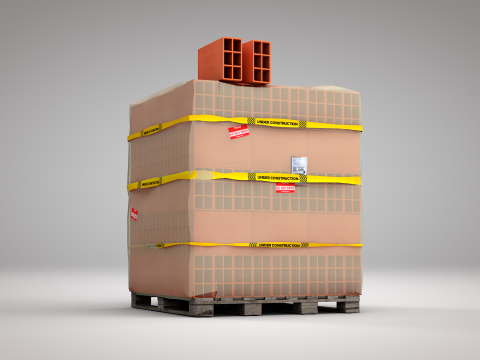 Brick Stack - 6 Holes 3D Model