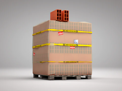 Pilha de tijolos - 6 furos Modelo 3D