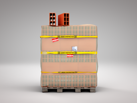 Brick Stack - 6 Holes Model 3D