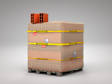 Brick Stack - 6 Holes Model 3D
