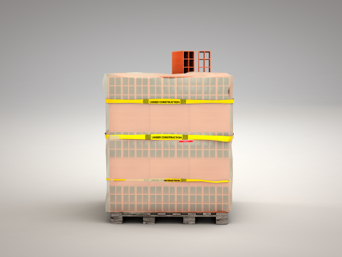 Brick Stack - 6 Holes Model 3D