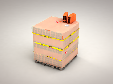 Brick Stack - 6 Holes Model 3D