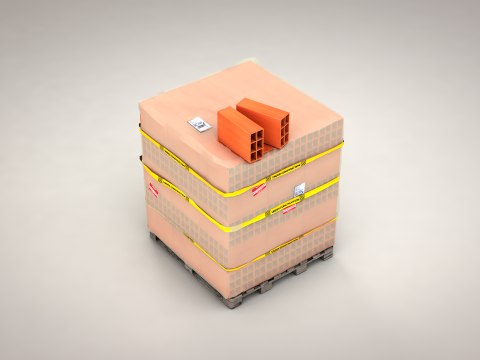Brick Stack - 6 Holes Model 3D