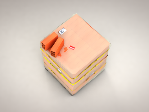 Brick Stack - 6 Holes Model 3D