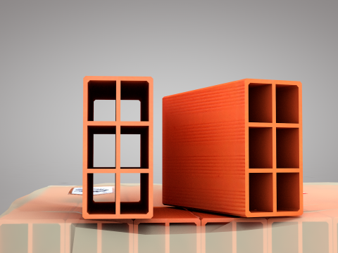 Brick Stack - 6 Holes Model 3D