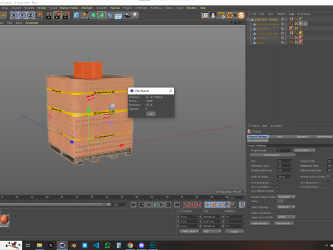 Brick Stack - 6 Holes Model 3D