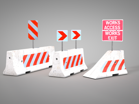Concrete Road Barrier 3Dモデル