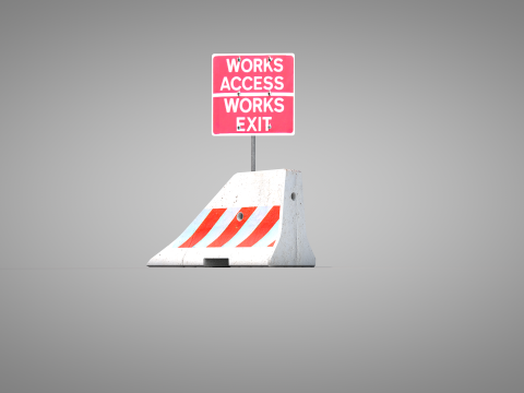 Concrete Road Barrier Modello 3D