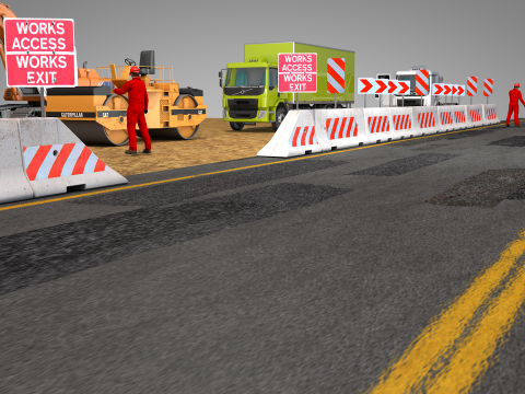Concrete Road Barrier Modello 3D