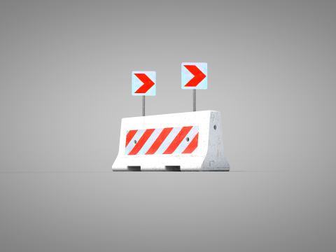 Concrete Road Barrier Modello 3D