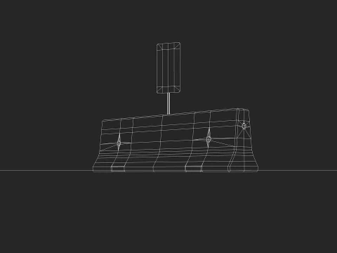 Concrete Road Barrier 3D Model