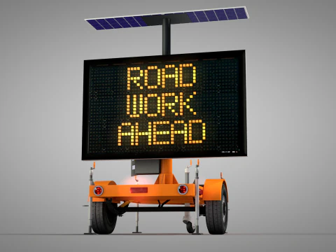 Trailer Message Sign 3D Model