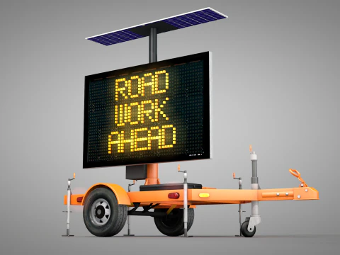 Trailer Message Sign 3D Model