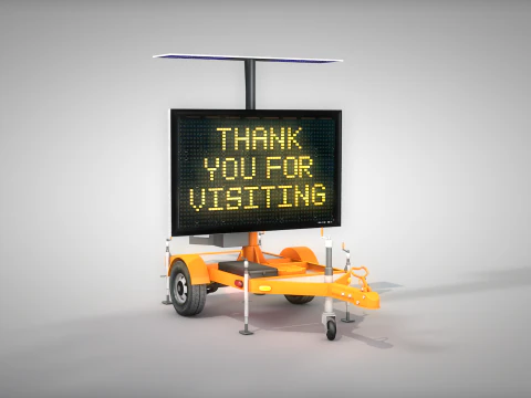 Trailer Message Sign 3D Model