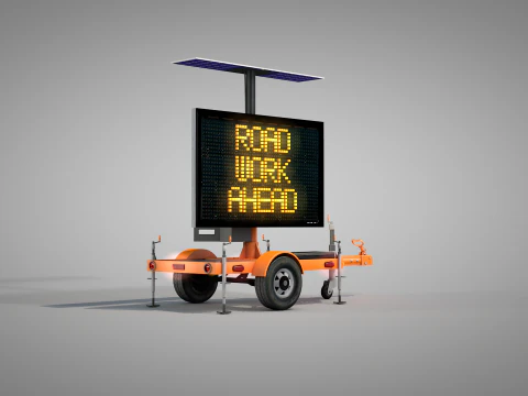 Trailer Message Sign 3D Model