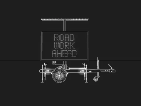 Trailer Message Sign 3D Model