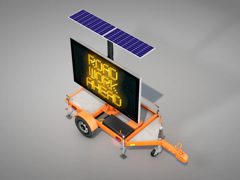 Trailer Message Sign 3D Model