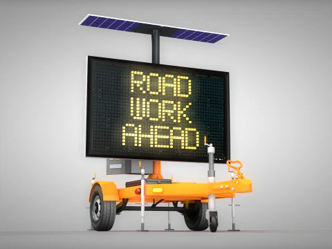 Trailer Message Sign 3D Model