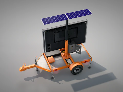 Trailer Message Sign 3D Model