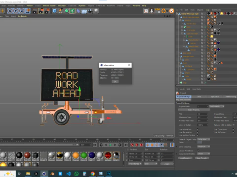 Trailer Message Sign 3D Model