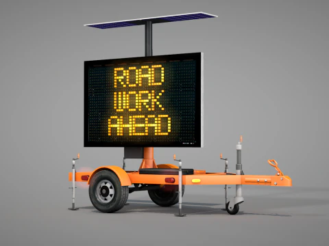 Trailer Message Sign 3D Model